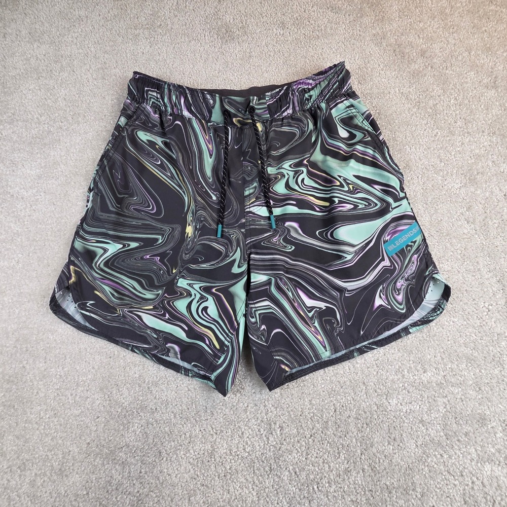 Legends Mens Luka Shorts Medium Marble Swirl 7 Inch Inseam Lined Athletic Gym